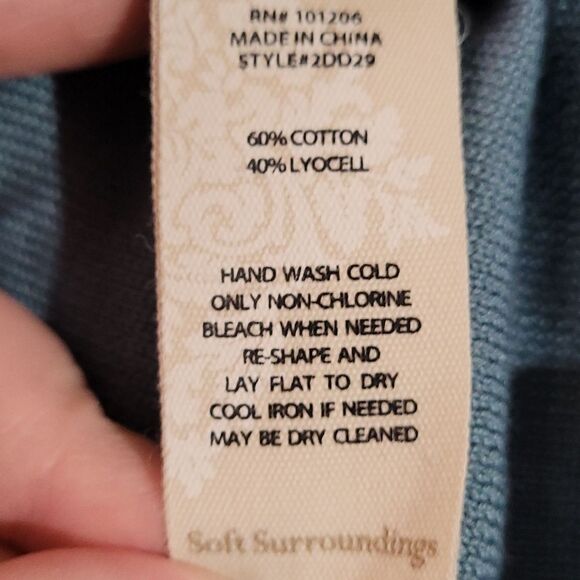 Soft Surroundings Blue Knit Cropped Sweater - Picture 7 of 7